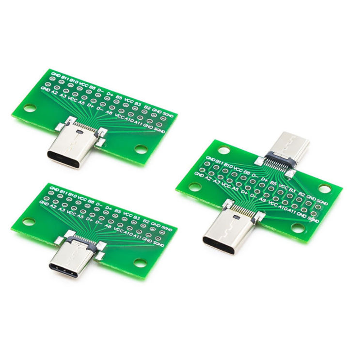 TypeC USB 3.1 PCB 24Pin 2.54mm DIY Male Connector DoubleSided Socket