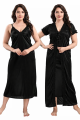 Ladies nighty for women black 2 part. 