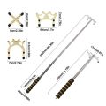 Stainless Steel Telescopic Billiards Pool Cue Removable Bridge Head Anti-Slip Retractable Billiard Bridge Stick Golden. 