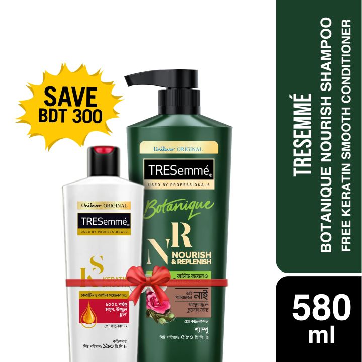 Buy TRESemme Shampoo Botanique Nourish and Replenish 580ml Get TRESemme Keratin Smooth 190ml Conditioner