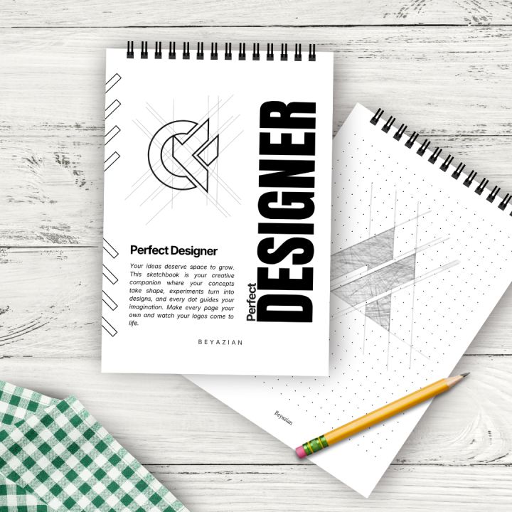 Logo Design Notebook | Perfect Designer | Dot Pattern Logo Design Book ...