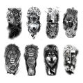 Waterproof Temporary Tattoos for Men Women Animal Lion Tiger Bear Tattoo Stickers Wolf Crown Body Art Arm Fake Tatoo. 