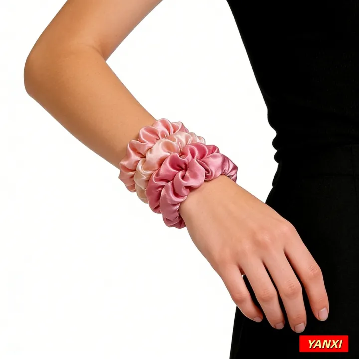 1/6/16/32/50/100pcs%20bulk%20satin%20scrunchies%20women%20bohemian%20elegant%20pink%20small%206.5cm%20headwear%20hair%20ties%20accessories%20casual%20cute%20-%20Image%205