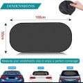 Car Sun Shade UV Protection Folding Auto Rear Window Sunshade 100x50cm Universal Mesh Back Window Visor with Suction Cups.