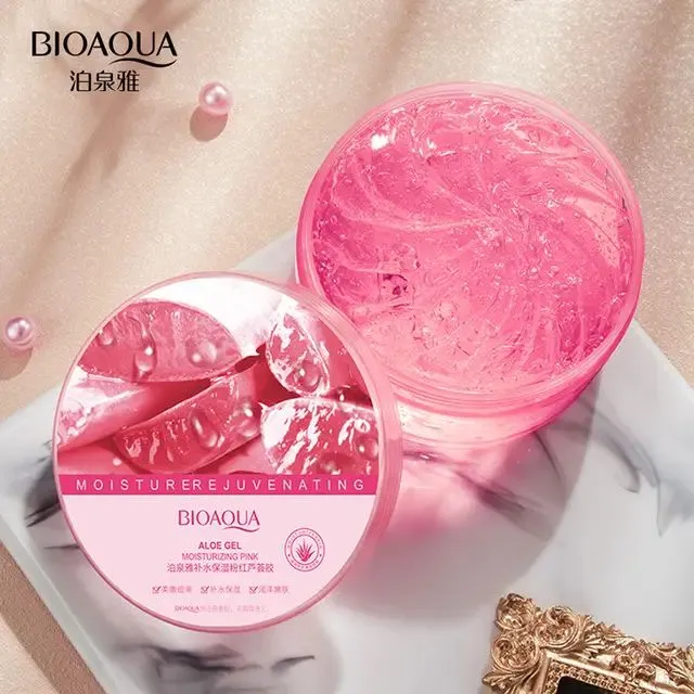 BIOAQUA%20moisturizing%20pink%20aloe%20vera%20gel%20brightening%20skin%20fragrance%20non-greasy%20brightening%20facial%20skin%20care%20products%20300g%20-%20Image%203