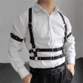 Techwear Hip Hop Punk Leather Body Harness Chest Shoulder Strap Men Multi Function Adjustable Gothic Waist Belt.