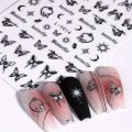 3pcs Luminous Butterfly Nail Decal Stickers Colorful Blue Butterfly Series Design Glow In The Dark Night Polish Sliders Manicure.