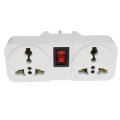 White Portable Universal Wall Aocket EU US UK Extension Socket 250V 6A 10A 125V Power Converter Plug Adapter with on off Switch.