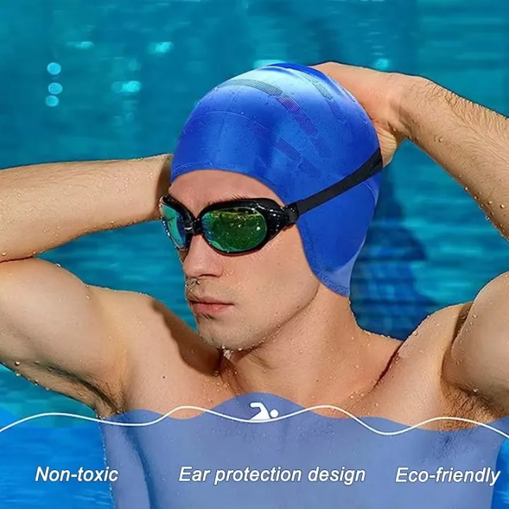DIZETION%20Waterproof%20Swimming%20Cap%20High%20Elasticity%20Ears%20Protection%20Large%20Silicone%20Diving%20Cap%20for%20Enhanced%20Comfort%20and%20Durability%20-%20Image%203