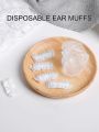 100PCS Disposable Hair Earmuff Dye Transparent Elastic Shower Hair Dye Protection Tool Shield Waterproof Earpack Plastic Wrap. 