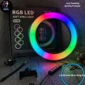 RGB Ring Light MJ 36CM 14.1 inch-With mobile holder-video beauty fill light- Best ring light with beautiful result- (stand not included). 