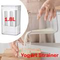 0.4L - 1.8L Yogurt Strainer Maker yogurt fine mesh sieve strainer Kitchen Gadget Whey Separation fruit juice Soy bean filter cup. 