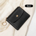 Simple and fashionable ladies short card holder ultra-thin small wallet zipper buckle ladies credit card holder coin purse bag. 