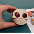 Halloween Stress Balls Squeeze Skull Toys Fidget Decompression Toys Squeeze Skulls with Blood and Maggots Halloween Prank Toys. 