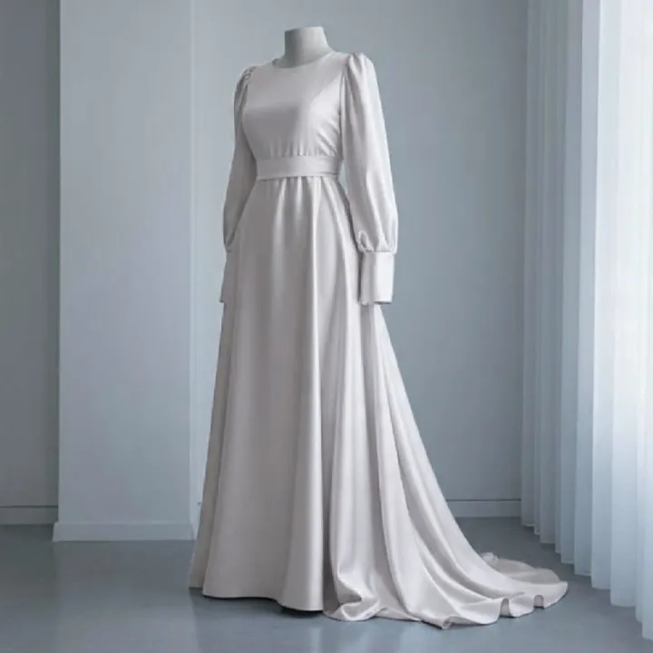 Luxury%20Silk%20Maxi%20Dress%20for%20Women%20%7C%20Light%20Blue%20Full%20Sleeves%20Long%20Gown%20%7C%20Elegant%20Modest%20Party%20&%20Wedding%20Wear%20%7C%20Designer%20Satin%20Stitched%20Frock%20-%20Image%205