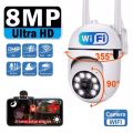 8MP Wifi IP Outdoor Wireless Security Surveillance PTZ Camera 4X Zoom Cameras AI Human Tracking Two-way Audio HD Night Color Cam. 