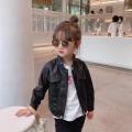 Spring New Girls Leather Jackets For 2-8 Years Children Classics Fly Coats Kids Clothing Baby Girls Fashion Pu Outerwear.