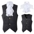 2024 Vest Men Renaissance Steampunk Coat Gothic Jacquard Waistcoat Single Breasted Business Formal Dress Vest for Suit.