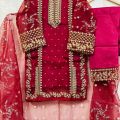 THAZAB Fancy Organza 3pcs Stitched suit for women. 