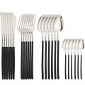 24pcs Western Cutlery Set Stainless Steel Christmas Dinnerware Set Fork Knife Spoon Tableware Set Flatware Set Silverware Set.