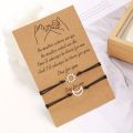 2Pcs/Set Couple Card Bracelet For Women Fashion Sun Moon Handmade Woven Rope Charm Friendship Girlfriend Jewelry Lucky Bracelet. 