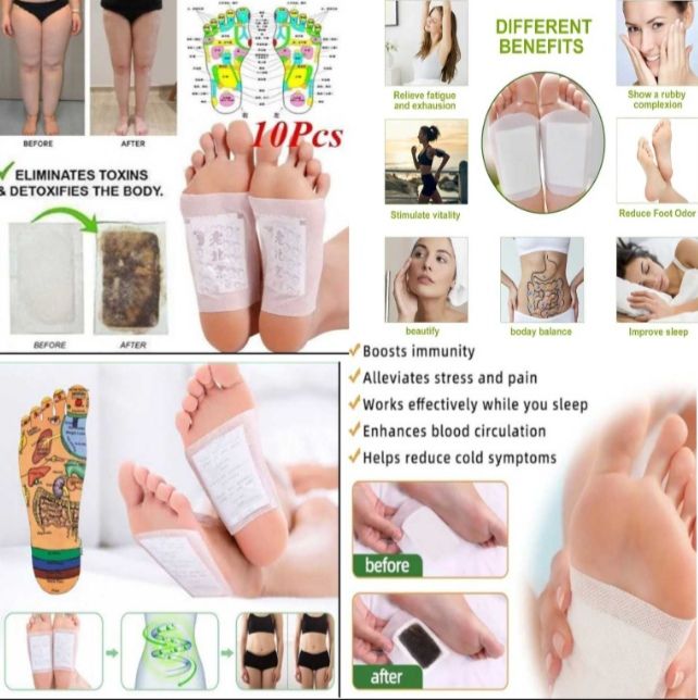 Detox Foot Patches 10 Pcs Natural Detox Foot Pad for Foot and Body Care for Stress Relief & Deep 