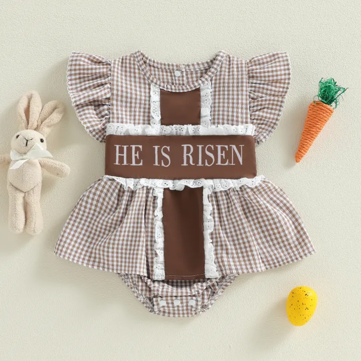 Summer%20Easter%20Infant%20Baby%20Girl%20Bodysuit%20Fly%20Sleeve%20Letter%20Embroidery%20Lace%20Playsuit%20Casual%20Clothes%20-%20Image%202