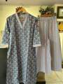 Cotton Printed Kurta And Pant Set For Women. 