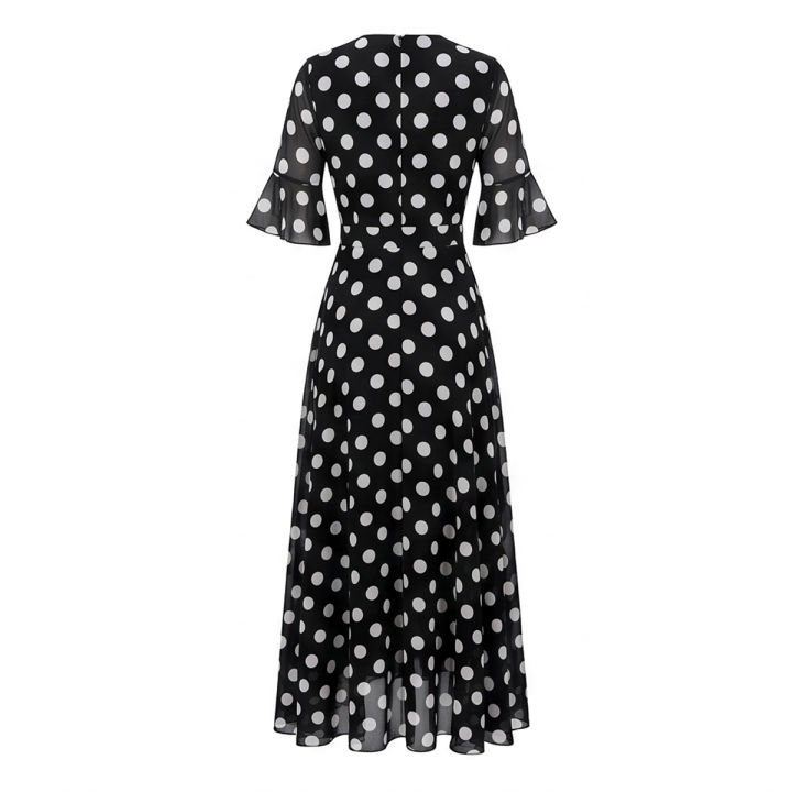 New%20Women's%20Attractive%20Stylish%20Premium%20Quality%20Dot%20Print%20One%20Piece%20Long%20kurti%20Black%20Color%20-%20Image%204