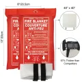 1.0M×1.0M Household Emergency Fire Blanket Fighting Fire Extinguishers Glass Fiber Flame Retardant Cloth Escape Safety Cover. 