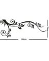 Corner Flower Wall Sticker Black Floral DIY Wall Decor For Living Room. 