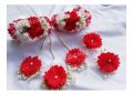 Artificial flower bridal gajraset - bridal gajray -red gajraset - red gajray -artificial gajray. 