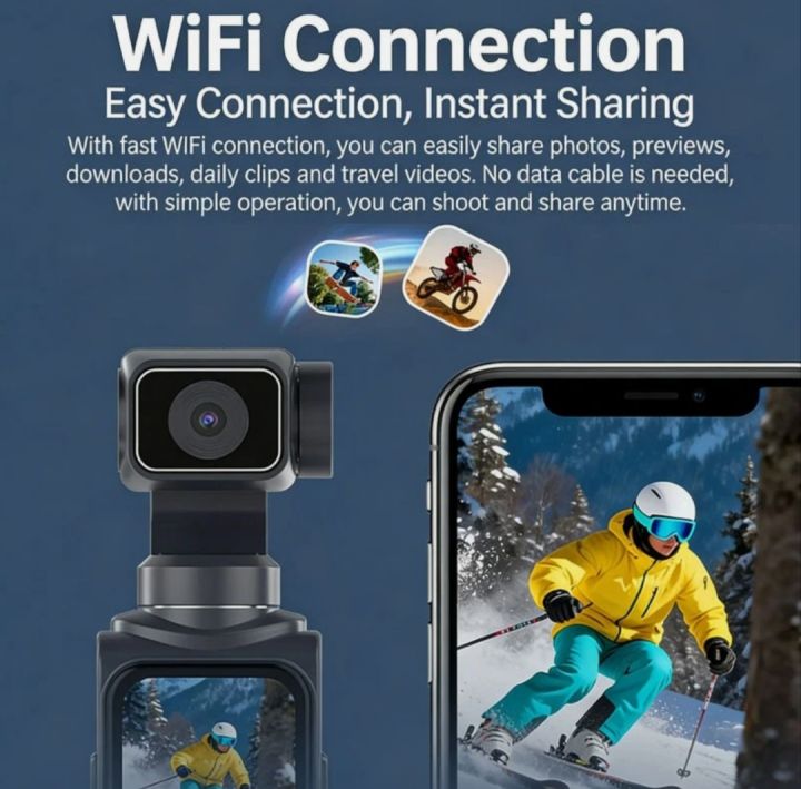 4K%20Vlog%20Pocket%20WiFi%20Gimbal%20Auto%20360%C2%B0%20Rotation%20Portable%20Camera%20-%20Image%202