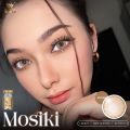 Premium lens mosiki brown/gray pattern, beautiful, sexy, 60% water-resistant lens, comfortable to wear, suitable for sensitive people.. 