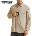 TACVASEN With 2 Chest Zipper Pockets Tactical Shirt Men's Quick Drying Skin Protective Long Sleeve Shirt Team Work Tops Outdoor. 