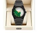 Arabic Aura Watch – Carbon Fiber Look Body with Sleek & Modern Design - White X Green. 