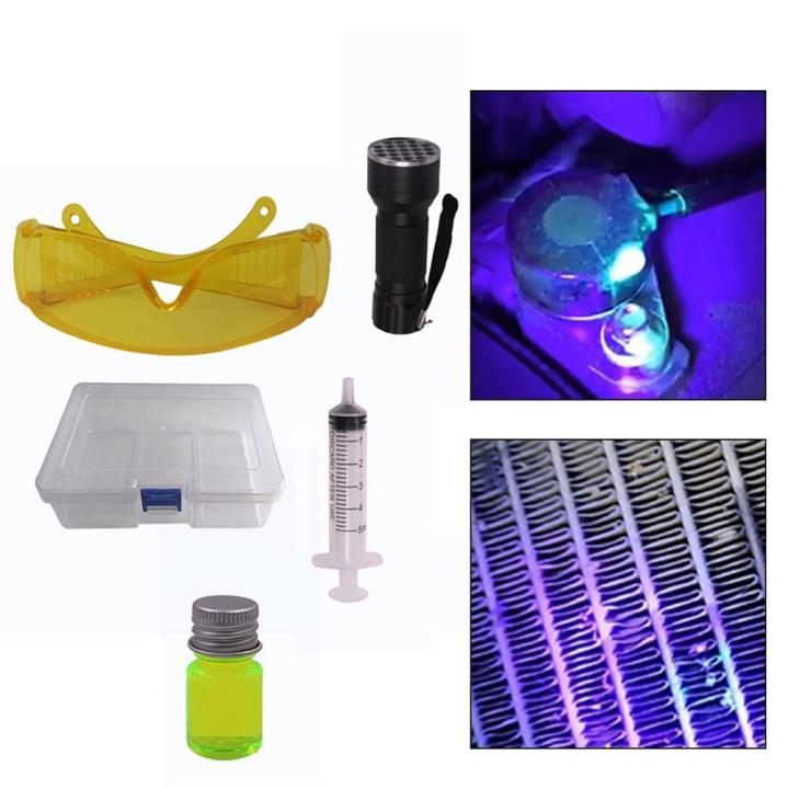 Car Leak Detection Kit For Auto Air Conditioning R134a Refrigerant Fluorescent Gas A/C Leak Test UV Dye Repair Tools