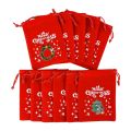 5Pcs/Lot Xmas Patterns Velvet Bags 9x12 15x20cm Small Christmas Candy Gift Bag Drawstring Pouch Boutique Jewelry Packaging Bags.
