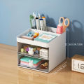 Desk Organiser with Drawer Versatile Transparent  - Ideal for Cosmetics, Pencils & School Supplies - Perfect for Home, Office, or Dorm Decor. 