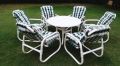 ( 4 chairs 1 table ) PVC Lawn Chairs Waterproof High-quality Outdoor Garden Chair. 
