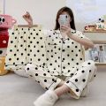 Printed Sanrio Hello Kitty Summer Cute 3 Pcs Pajamas Set For Women. 