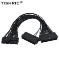 TISHRIC 30CM Dual PSU ATX 24Pin Power Supply Synchronizer Male to Female ATX Mining Supply Sync Starter ADD2PSU Riser For GPU. 