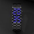 Fashion Black Full Metal Digital Lava Wrist Watch Men Blue LED Display Mens Watches Gifts for Male Boy Sport Creative Clock. 