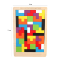 New 1 Set Wooden Blocks Puzzle Brain Teasers Toy Tangram Jigsaw Intelligence Colorful 3D Russian Blocks Montessori Educational. 