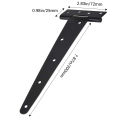 T Shape Door hinges with Screw Triangular Shed Barn Door Hinge Durable Sturdy Black Tee Iron Hinges Wrought Hardware accessories. 