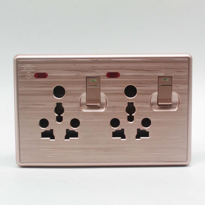 Brown Color Double Port Wall Socket | Daraz.com.np