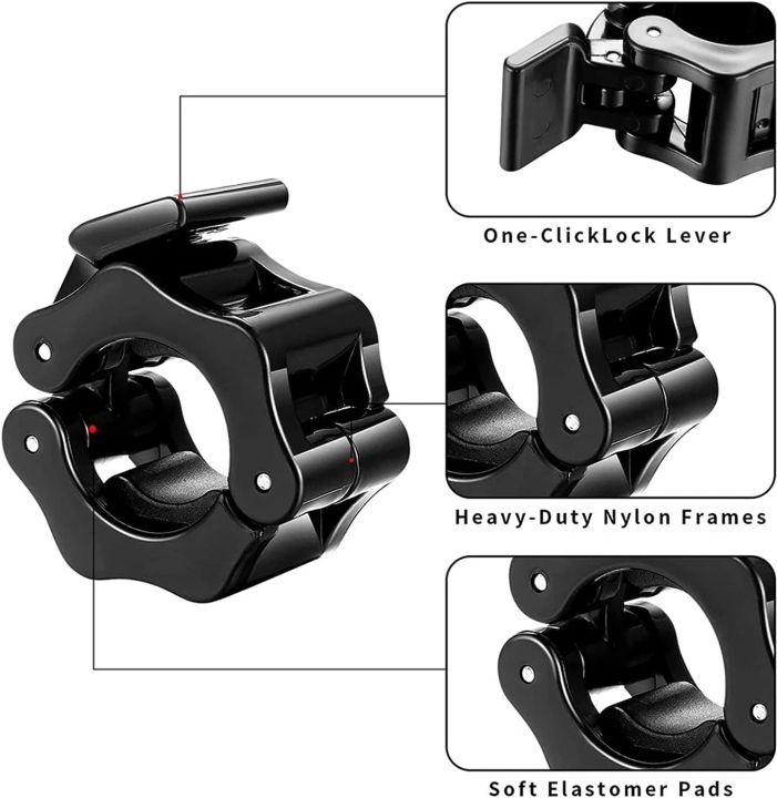 1%20Pair%2025/50mm%20Quick%20Release%20Barbell%20Clamps%20Spin%20lock%20Barbell%20Collars%20Weight%20Bar%20Clips%20for%20Weightlifting%20and%20Strength%20Training%20-%20Image%203