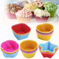 6/12PCS Silicone muffin mold Round muffin cup Heart cake baking mold Kitchen Cooking supplies Cake decorating tools.