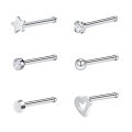 6Pcs/set 20G Fashion Nose Septum Piercing Studs Set Stainless Steel Nose Septum Studs Body Piering Jewelry For Nose Piercing. 