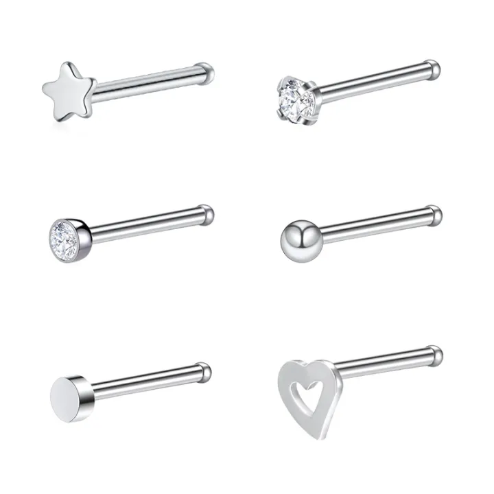 6Pcs/set%2020G%20Fashion%20Nose%20Septum%20Piercing%20Studs%20Set%20Stainless%20Steel%20Nose%20Septum%20Studs%20Body%20Piering%20Jewelry%20For%20Nose%20Piercing%20-%20Image%204